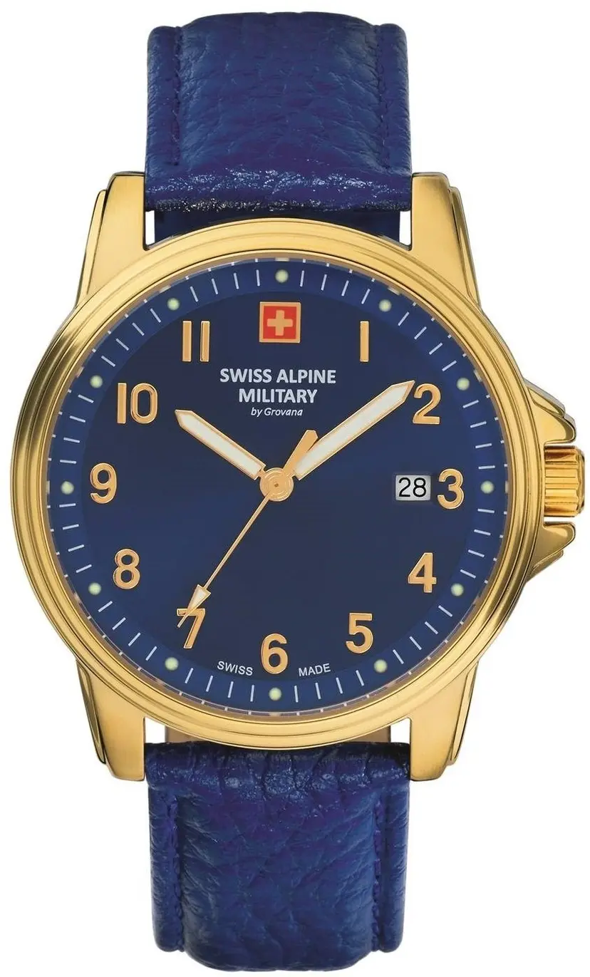 Swiss Alpine Military Swiss Alpine Military Herreklokke 7011.1515 Classic Blå/Lær Ø40 mm