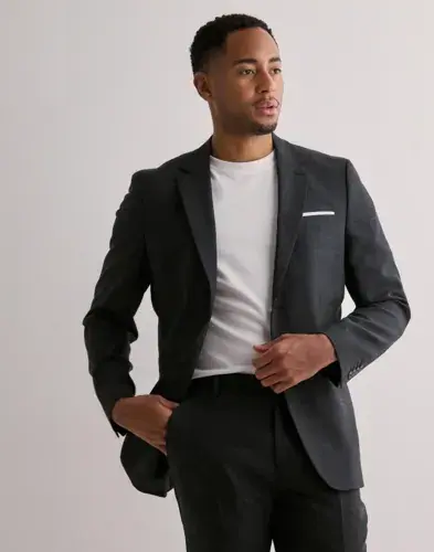 Selected Men Selected Men Slhslim-Oasis Linen Blz Noos Blazere Svart