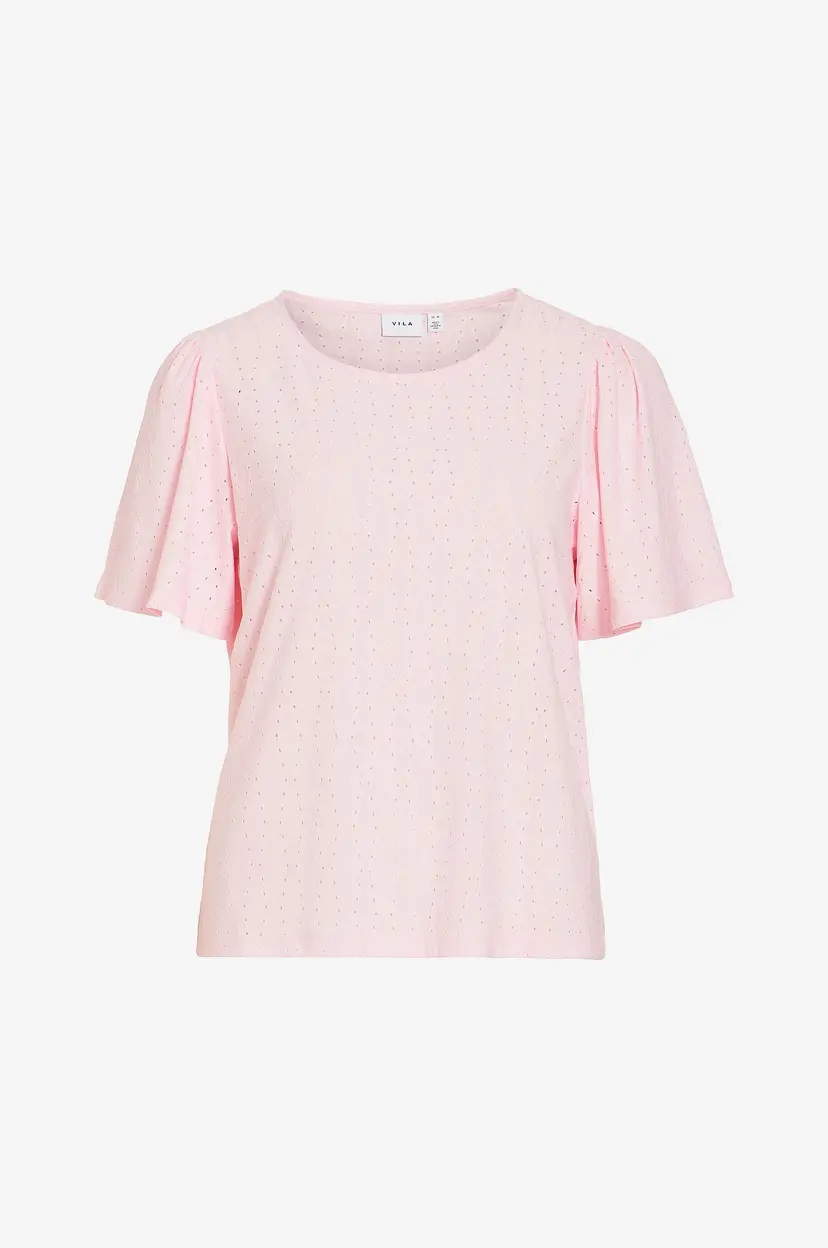 Vila Topp viBelli O-neck S/S Top - Rosa