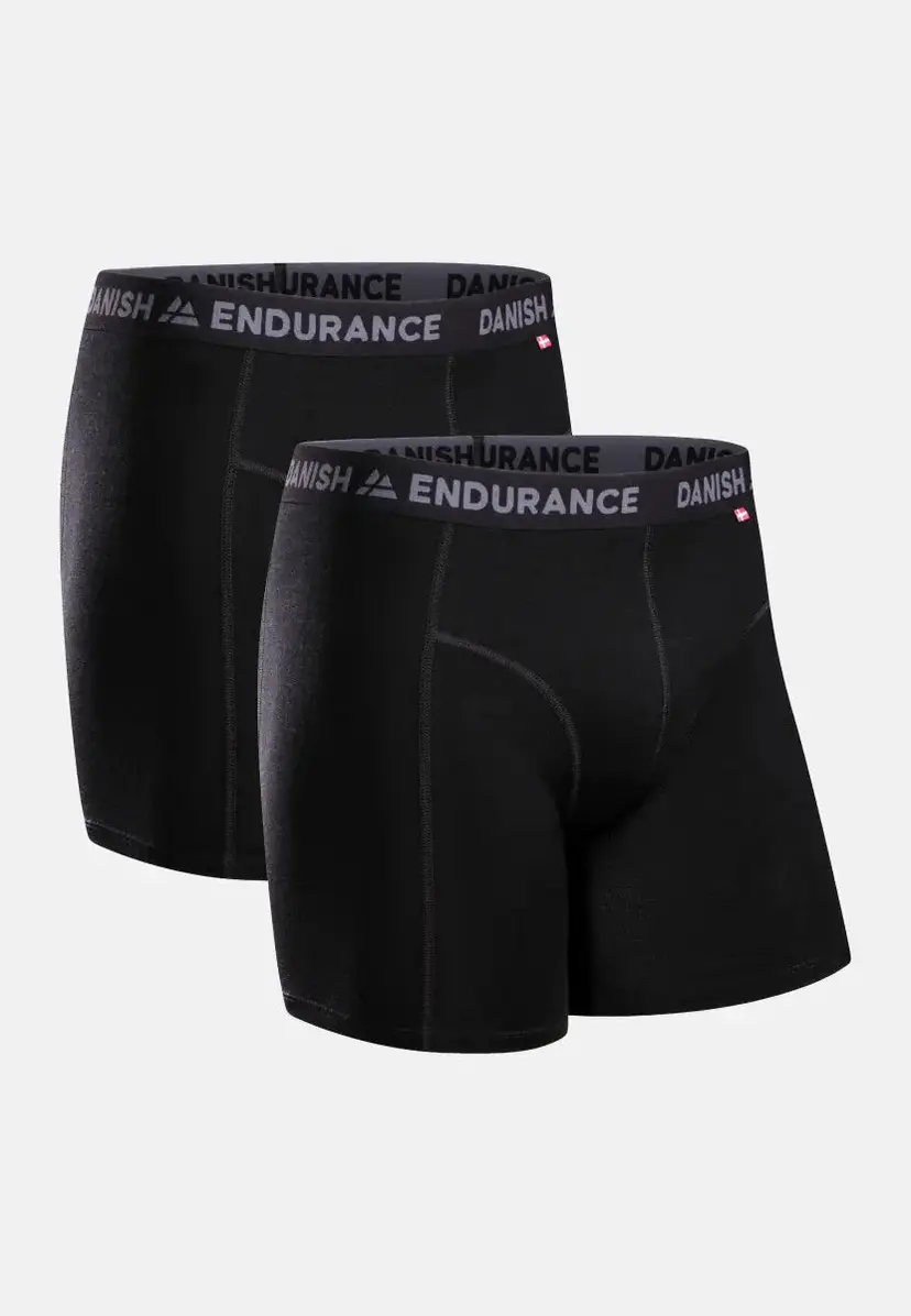 DANISH ENDURANCE DANISH ENDURANCE Merino Boxershorts, Sort Mélange, L