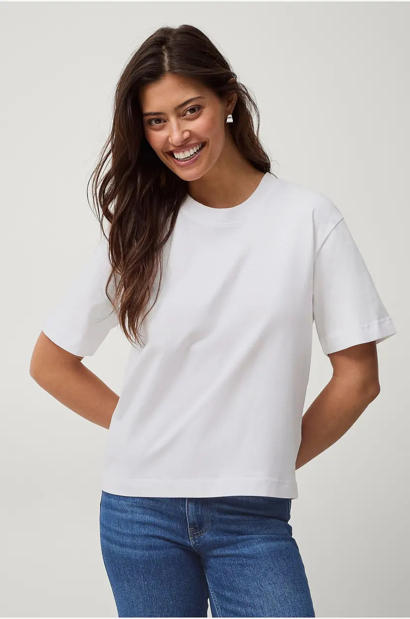 Gina Tricot T-skjorte Perfect Tee - Hvit
