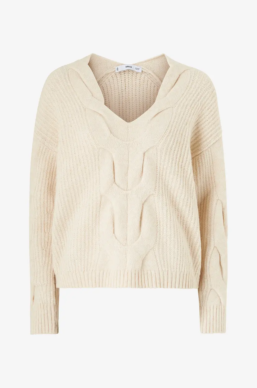 Mango Genser Sweater Trencita - Beige