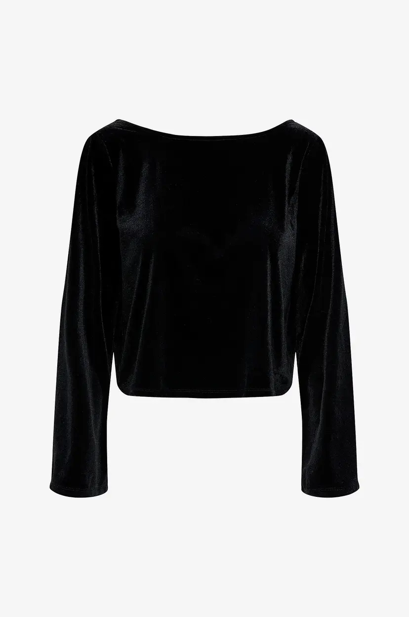 JDY Topp jdyVictory L/s Velvet Bow - Svart