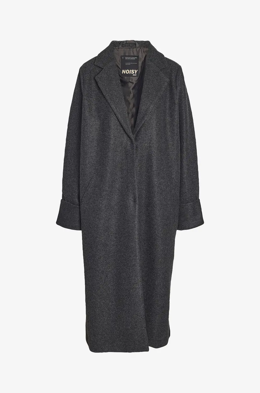 Noisy May Kåpe nmCaddy L/S Long Coat - Grå