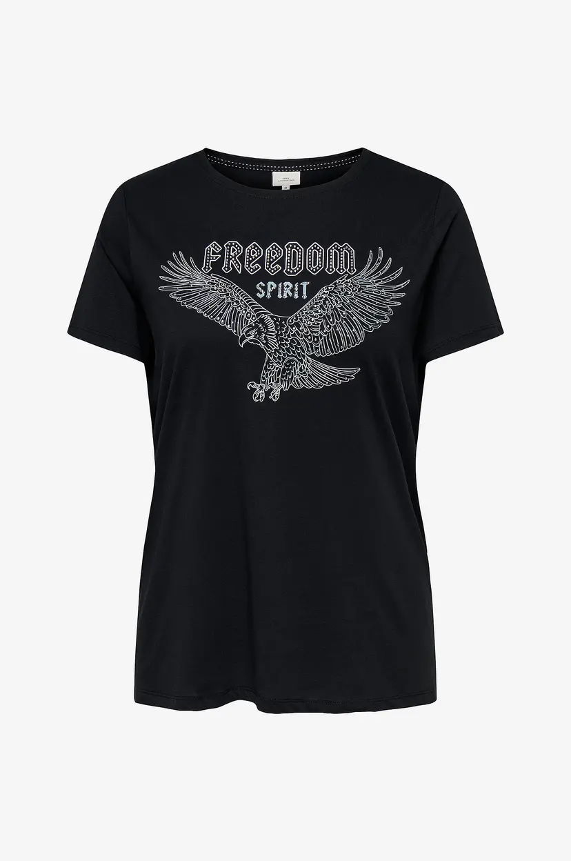 Only Carmakoma T-skjorte carCruz Life SS O-neck Reg Tee Jrs - Svart