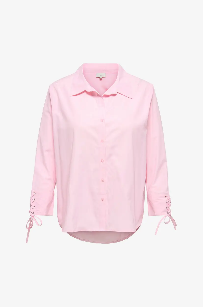 Only Carmakoma Skjorte Caroregon Alva L/S String Shirt Wvn - Rosa
