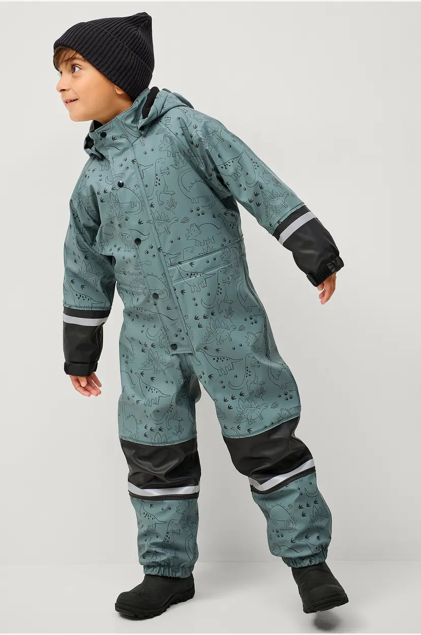Ellos Collection Regndress Regna med fleecefor - Grå