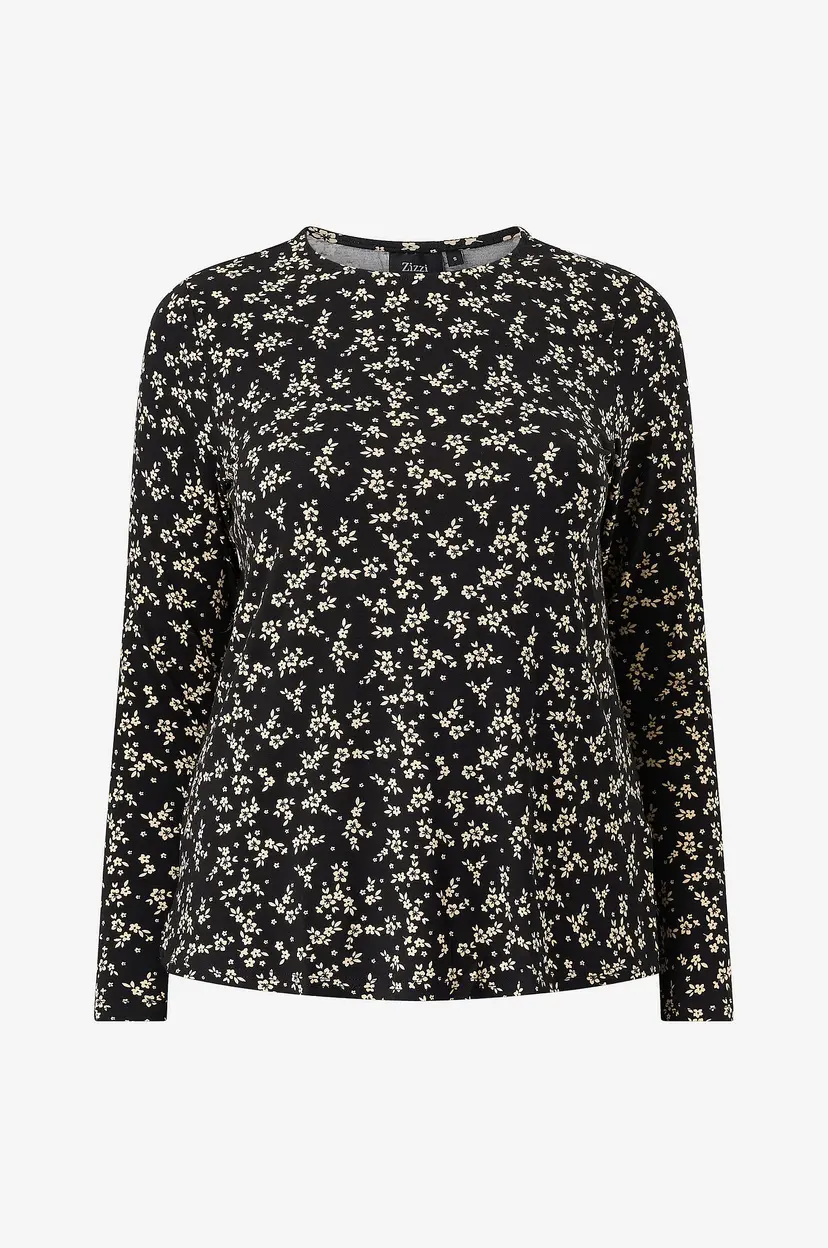 Zizzi Topp Emina, L/S, Blouse - Svart