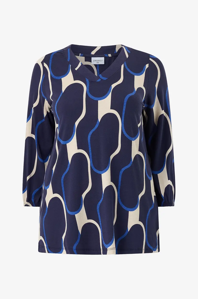 Zhenzi Topp Zh-Sylva 1432-Blouse 3/4 - Blå