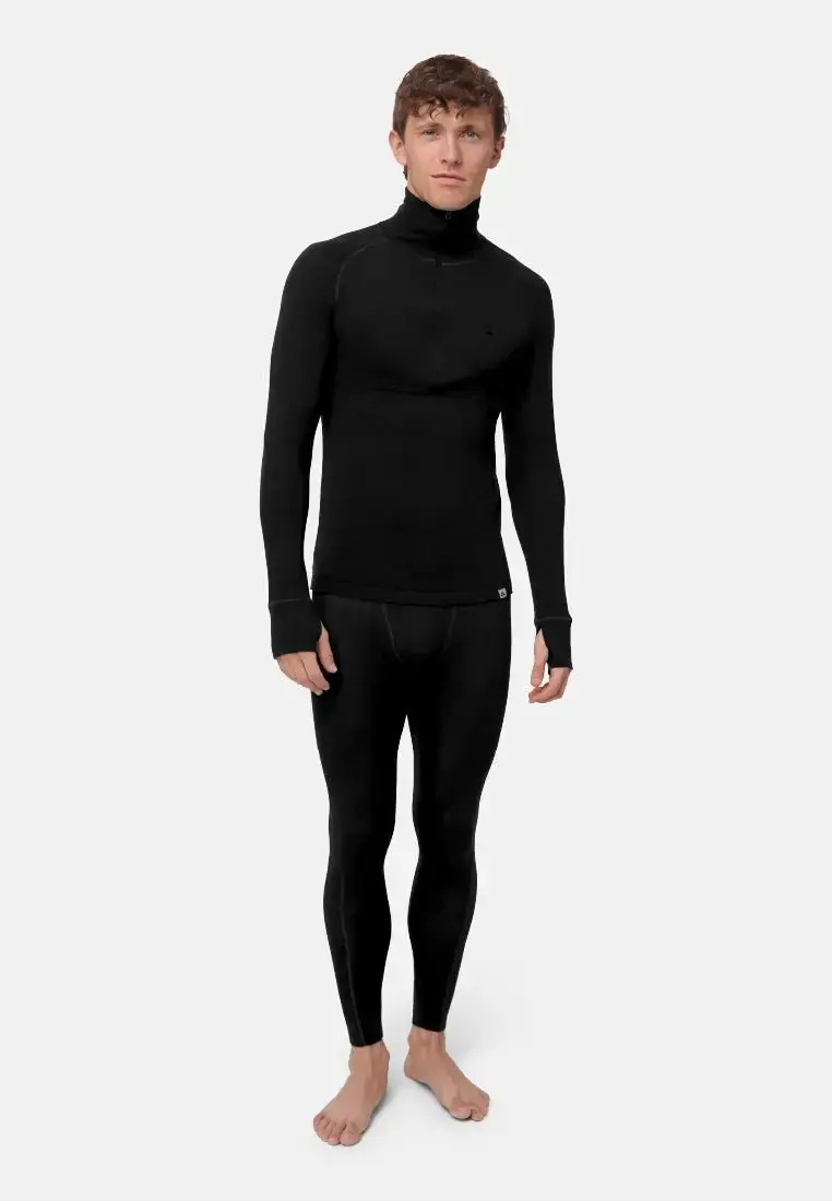 DANISH ENDURANCE MERINO HALF-ZIP SKIUNDERTØJ fra DANISH ENDURANCE, Sort, M, Merino, Baselayer, Varme og Åndbar