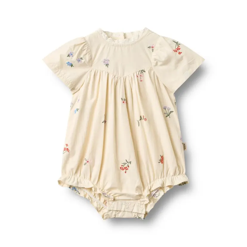 Wheat Wheat Romper Margit  Ivory Embroidery Flowers (92 / 2 år)