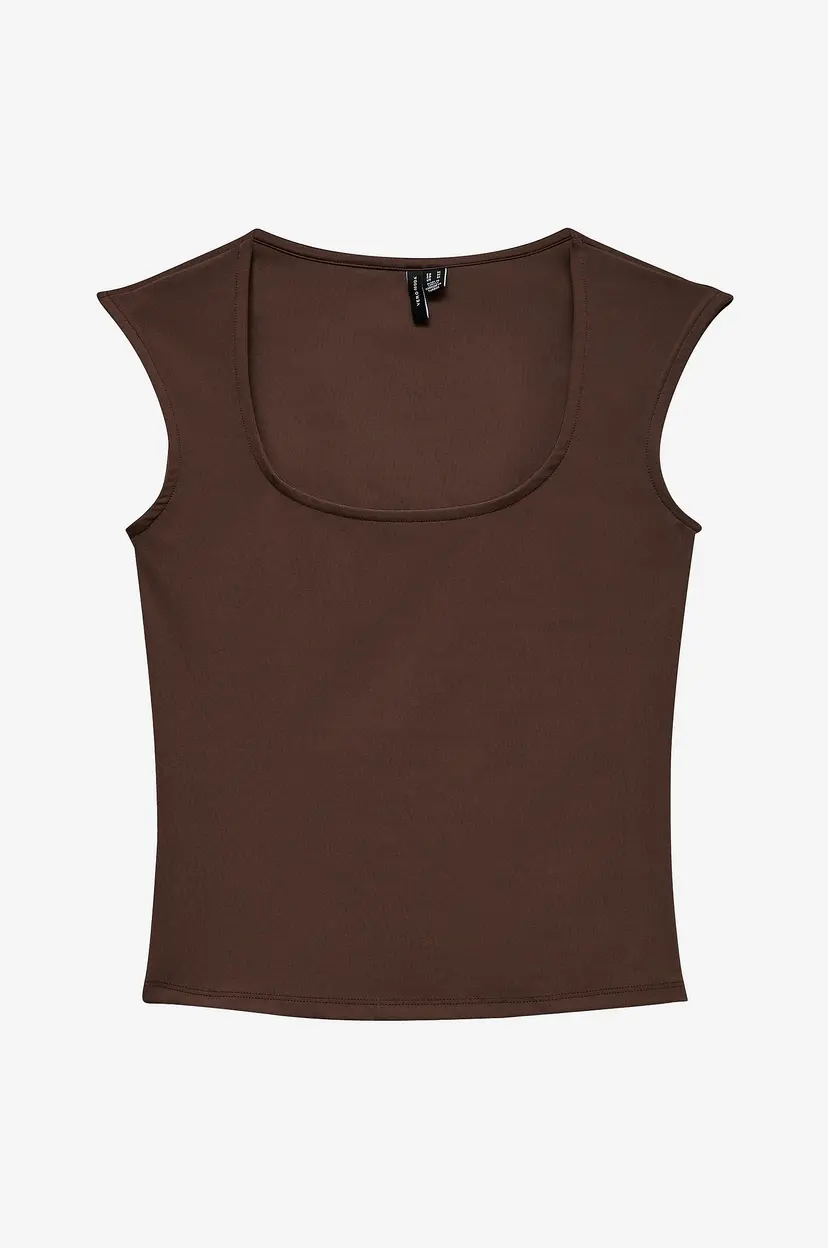 Vero Moda Topp Vmmillion Cap Sleeve Square Top Jrs - Brun