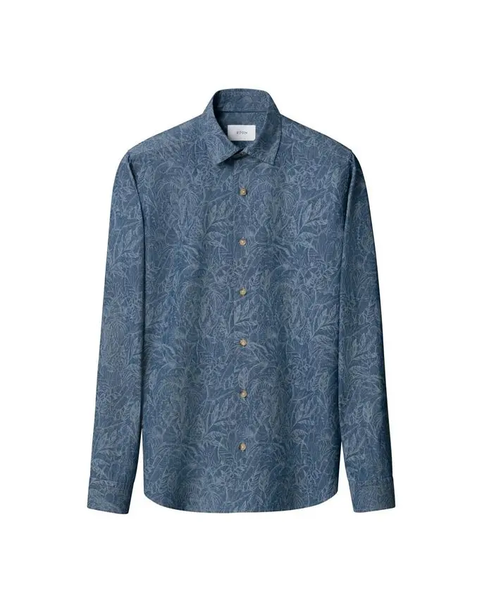 ETON Floral Denim Print Shirt