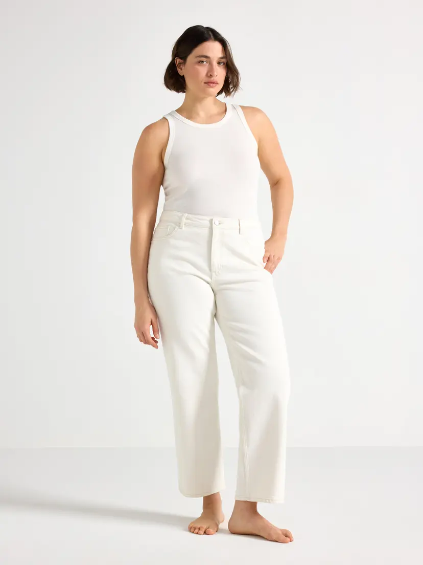 Lindex STRAIGHT Nea cropped jeans med lett stretch