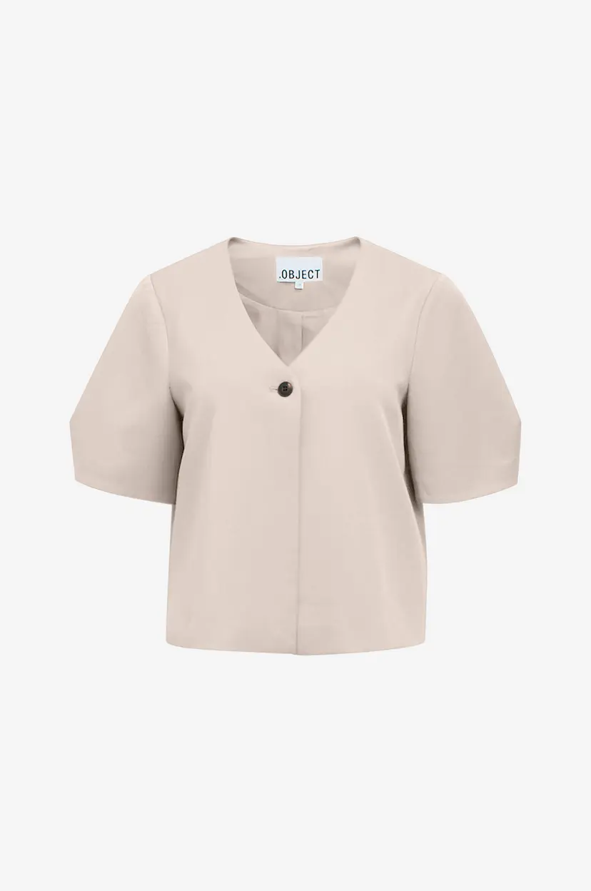 Object Collectors Item Bluse objLisa S/S Re Top - Beige