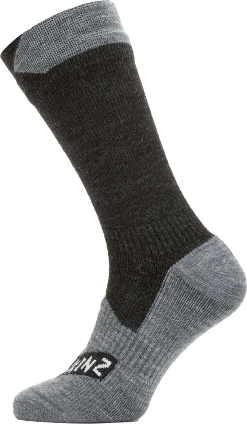 SealSkinz Sealskinz Raynham Waterproof All Weather Mid Length Sock Black/Dark Grey Marl