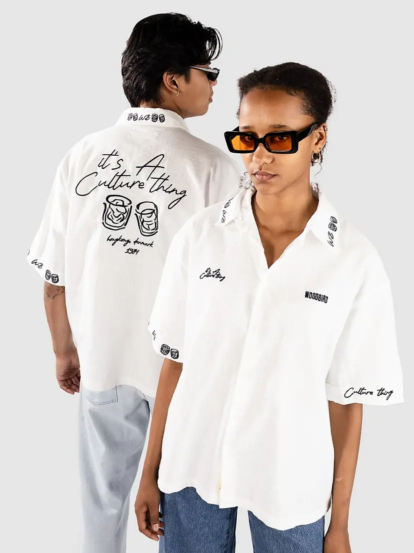 Woodbird Woodbird WBWang Embroid Skjorte hvit