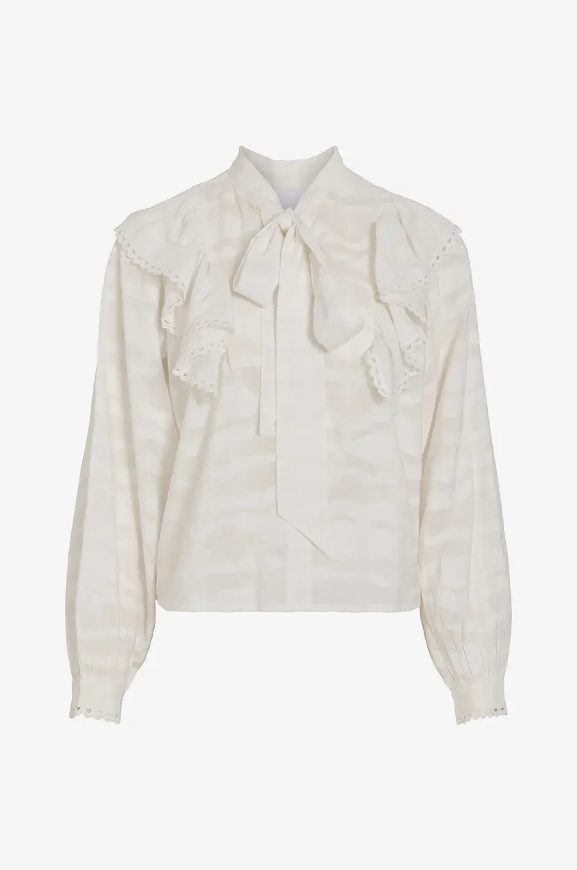 Vila Bluse viHalli Flounce - Hvit
