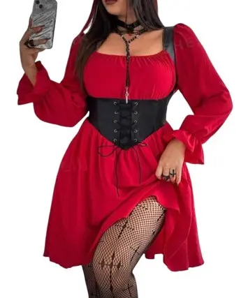Lili Marleen Corsagekjole - Miss Montana - rød kjole med sort corsage
