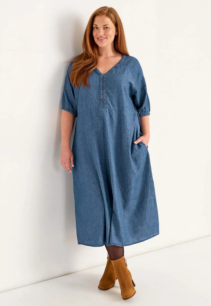 Cellbes of Sweden Denimkjole med puffermer
