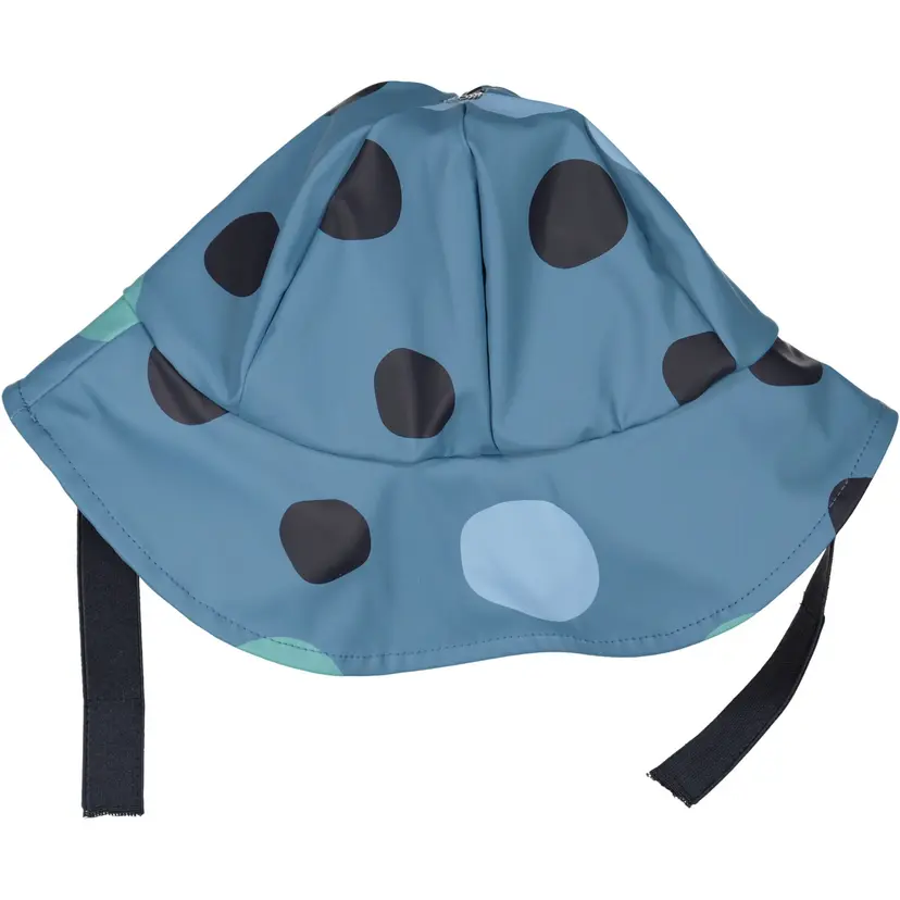 Geggamoja Sydväst /Regnhatt fodrad Prickig Blå - 6-8 år
