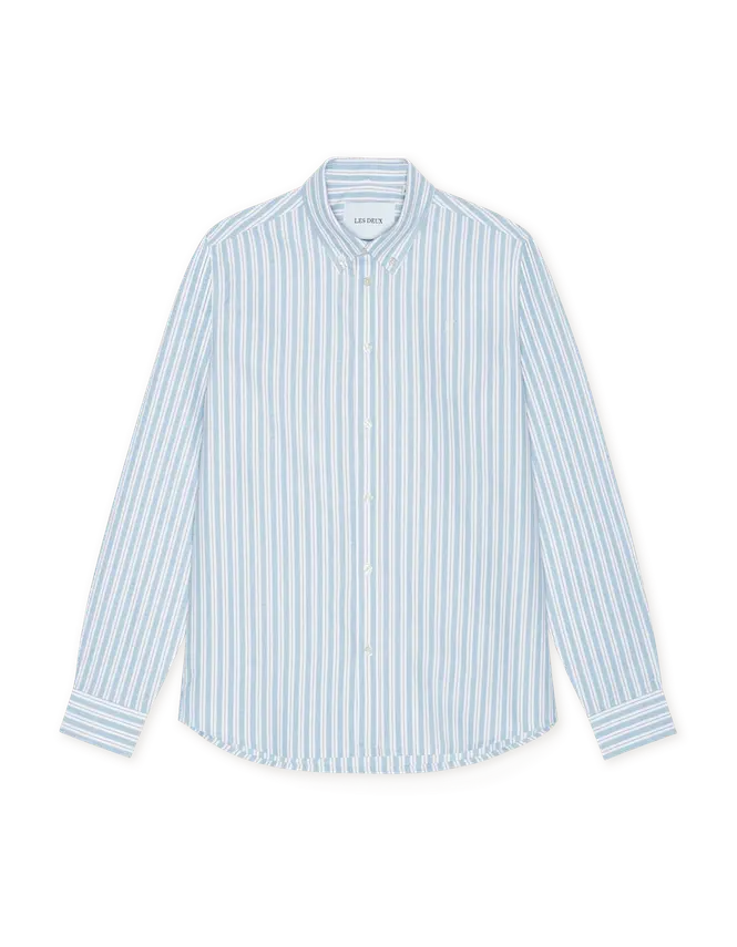Les Deux Konrad Striped Oxford Shirt