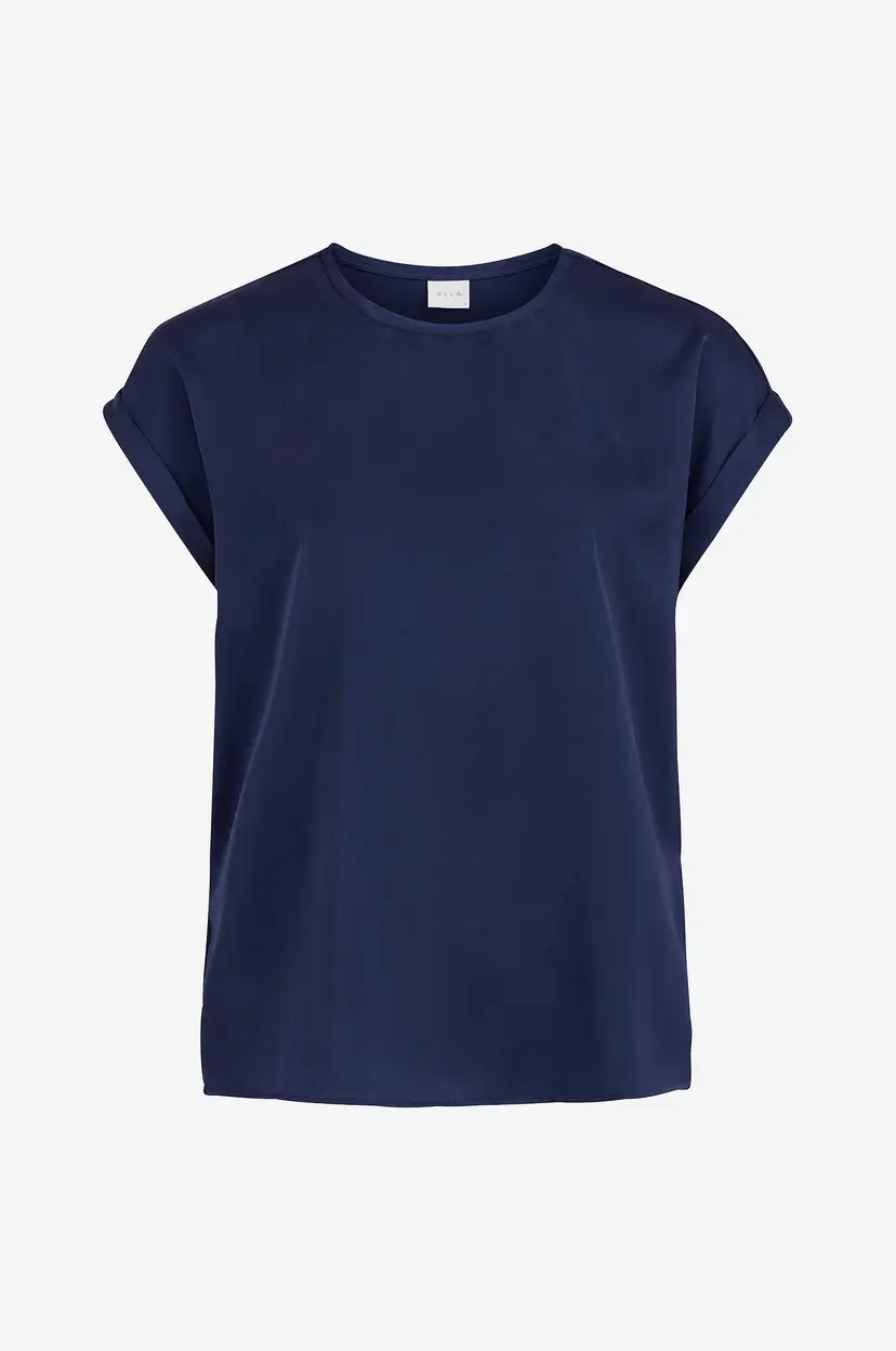Vila Topp viEllette S/s Satin - Blå