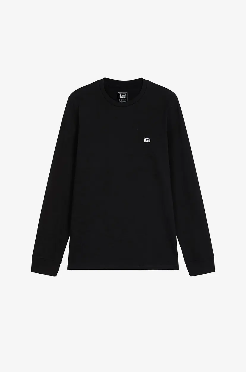 Lee T-skjorte Ls Patch Logo Tee Black - Svart