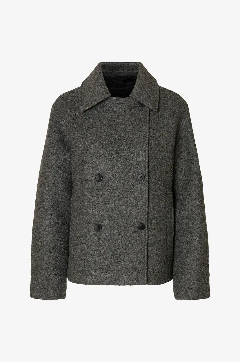 Selected Women Jakke slfAlma Boucle Wool Blend - Grå