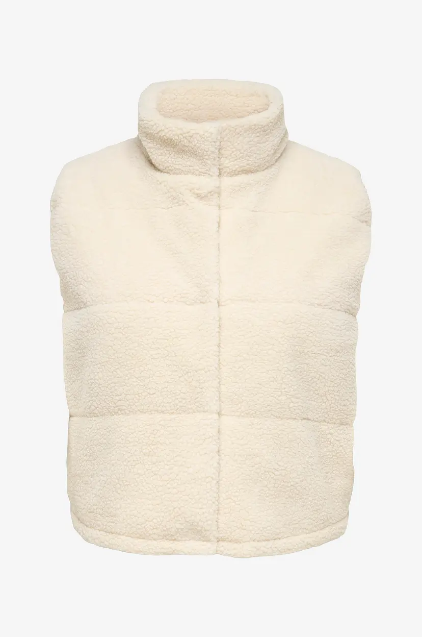 Only Carmakoma Pilevest carSandra Teddy Waistcoat Otw - Beige