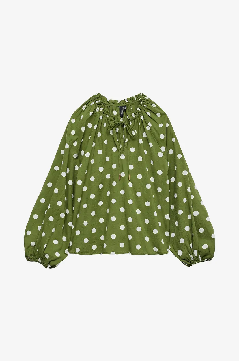 Vero Moda Bluse vmRoxy LS Tie Wvn Exp - Grønn