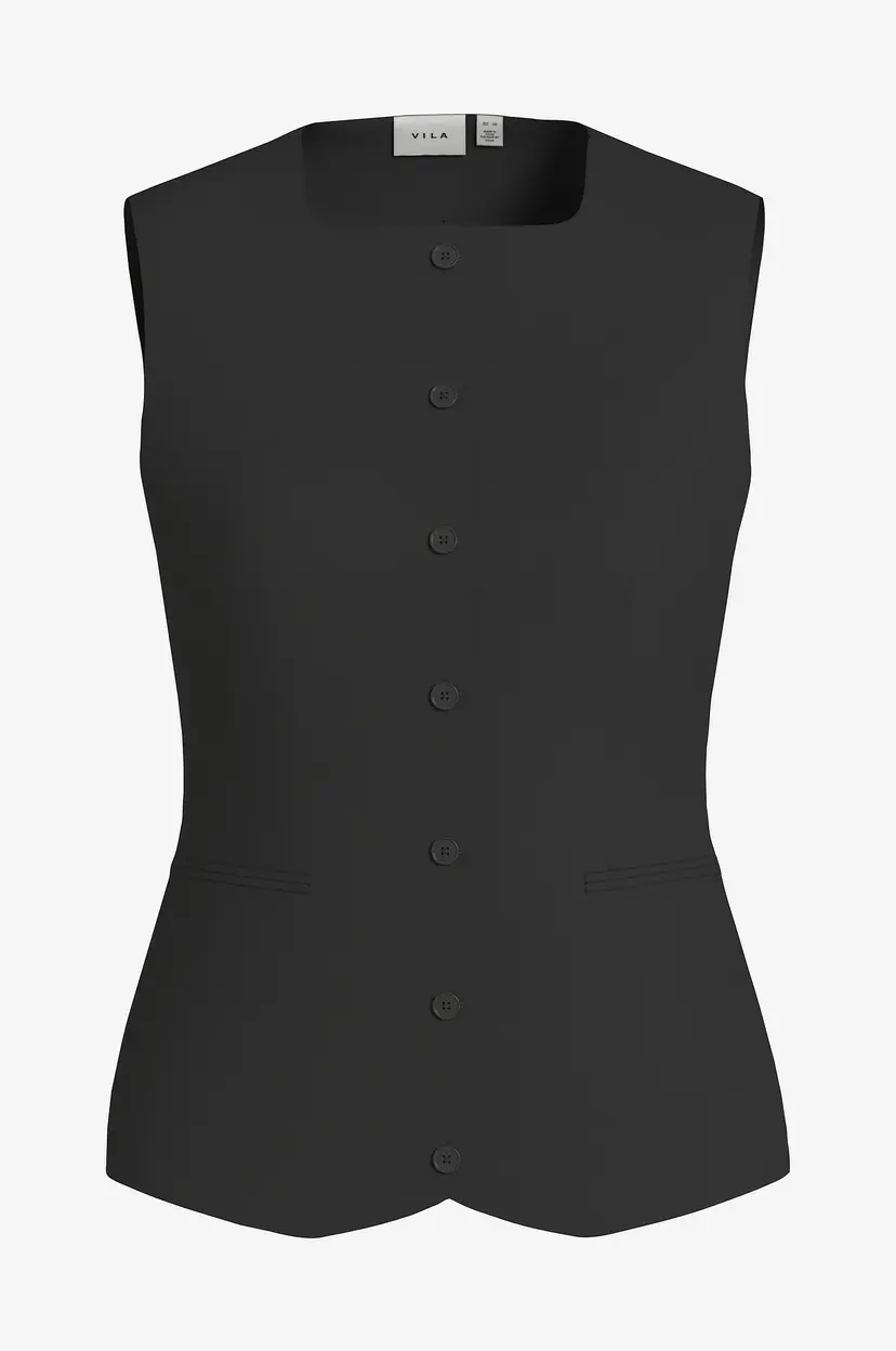 Vila Vest viVarone S/l Square Neck Long - Svart