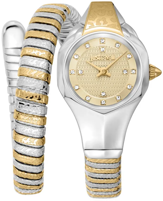 Just Cavalli Just Cavalli Dameklokke JC1L270M0055 Signature Gull/Gulltonet stål