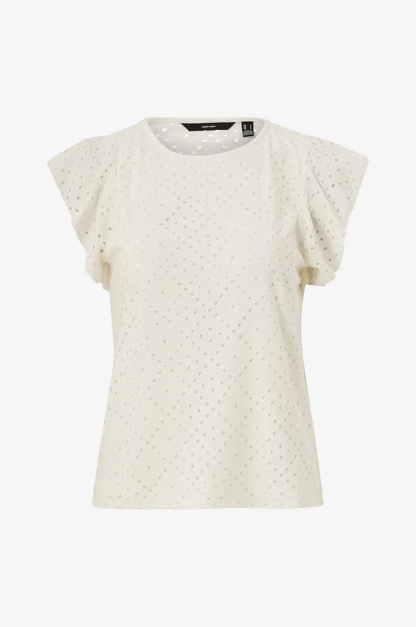 Vero Moda Topp vmTassa SL Frill Top - Hvit