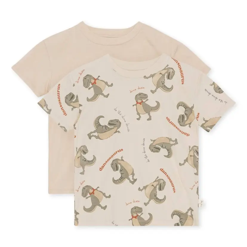 Konges Sløjd Konges Sløjd 2 Pack Famo T-Skjorte Dansosaurus/ French Oak (86 / 1,5 år)