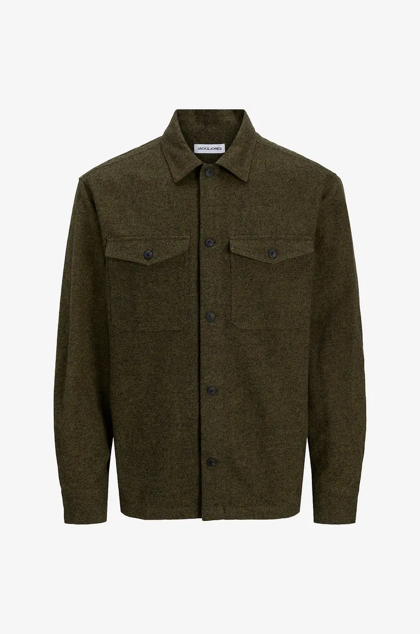 Jack & Jones Overtreksskjorte jjePerfect Melange LS SN - Grønn