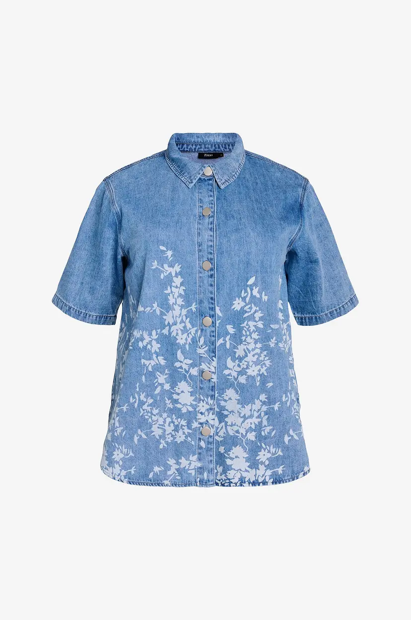 Zizzi Denimskjorte jMisha 1/2 - Blå