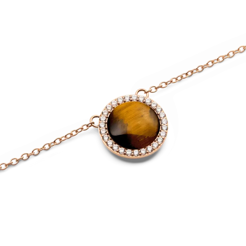 Daniel Wellington Rose Gold Necklace Audrey Tiger Eye | DW