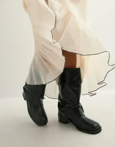 Nelly Nelly - Svart - Low Shaft Scrunch Boot