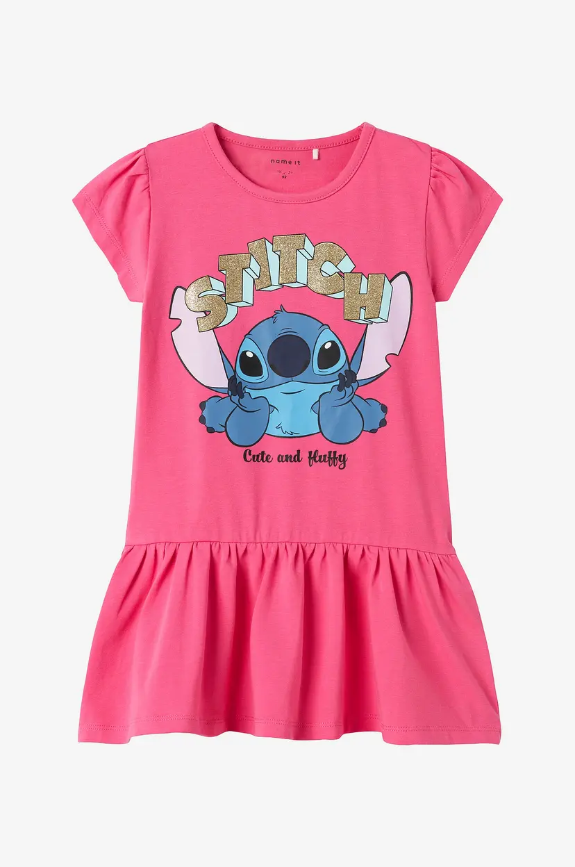 NAME IT Kjole nmfFoda Stitch SS Dress Wdi - Rosa