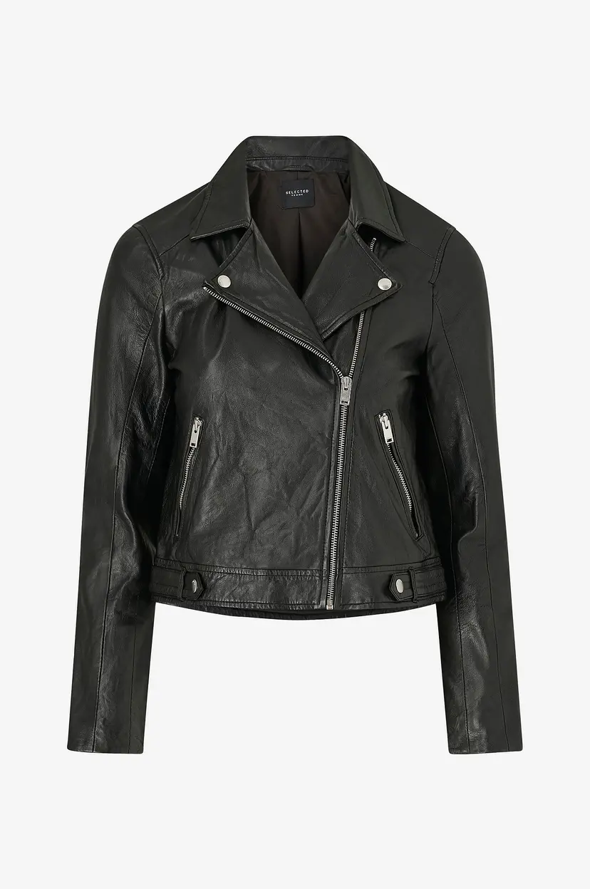 Selected Women Bikerjakke slfKatie Leather Jacket - Svart
