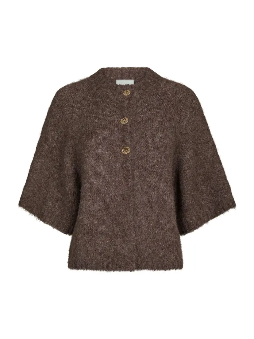 Neo Noir Benuta Fluffy Knit Cardigan Light Brown - XS