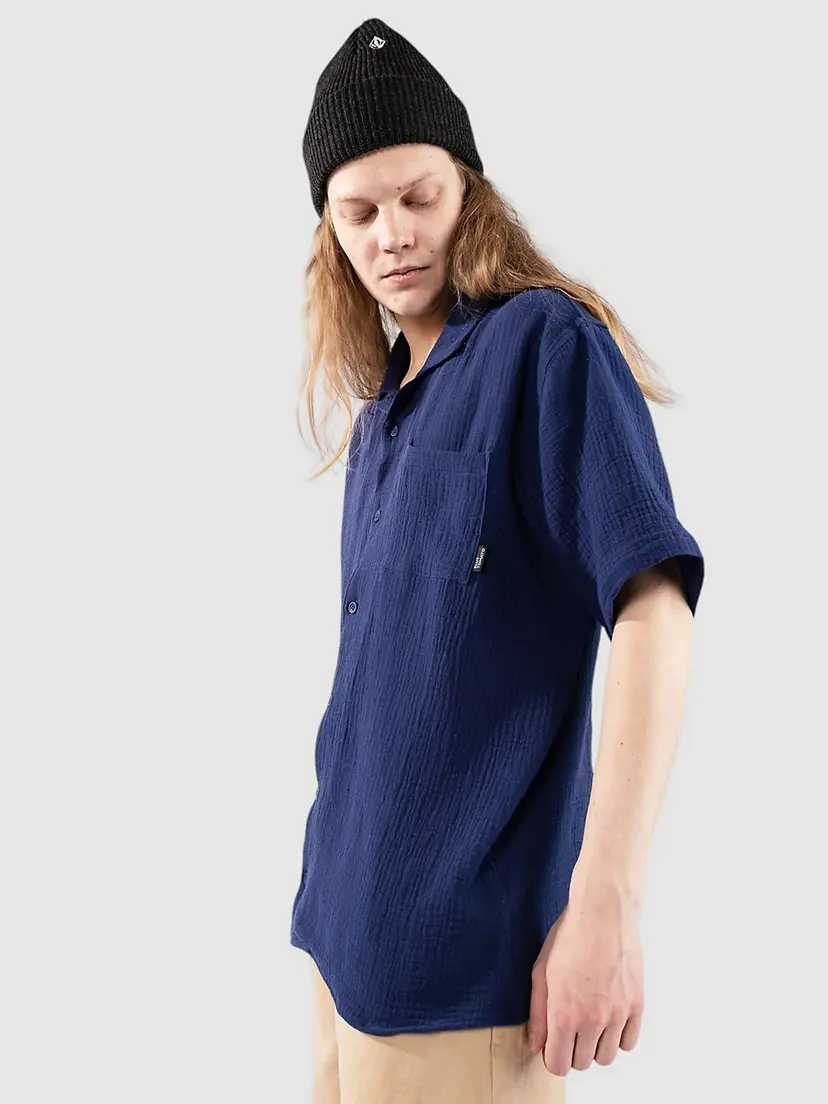Blue Tomato Blue Tomato Plain Linen Skjorte blå