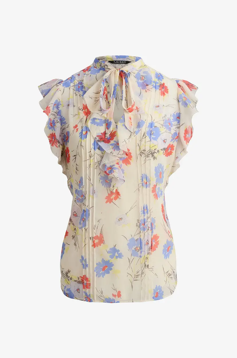 Lauren Ralph Lauren Bluse Poly Crinkle Ggt 58 - Beige