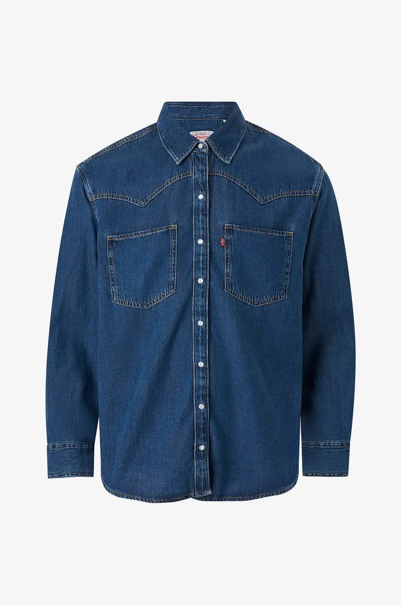 Levi's Plus Denimskjorte PL Teodora Western Shirt Air S - Blå