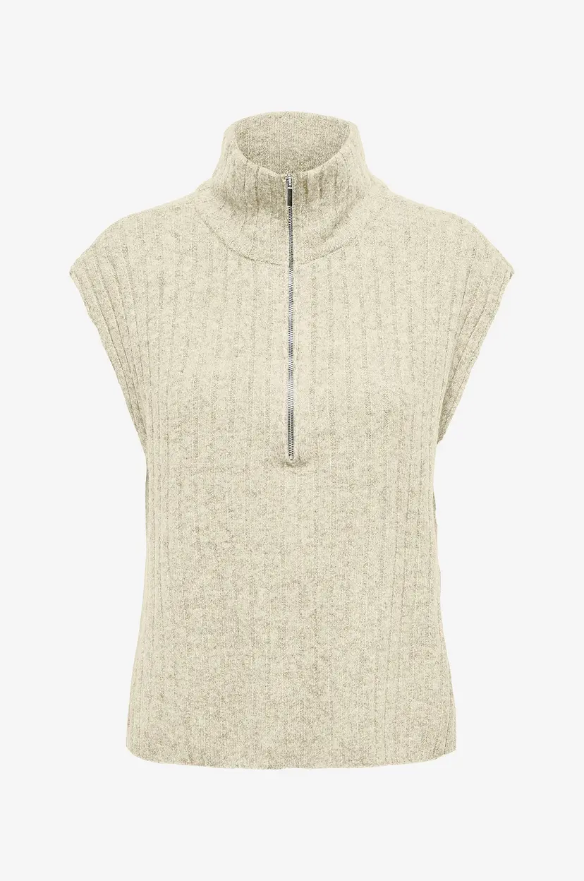 ONLY Vest onlJeanett Life SL Rib Highneck CC - Beige