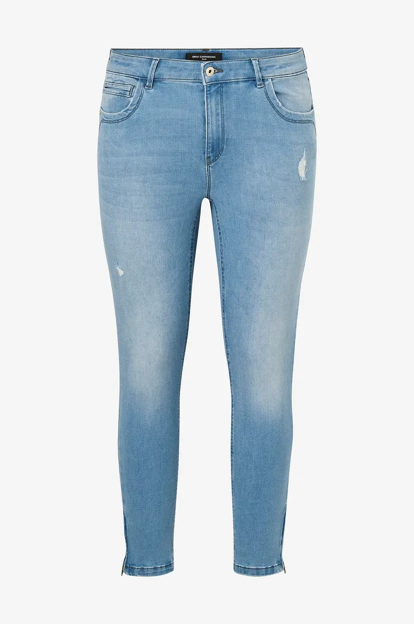 Only Carmakoma Jeans carKarla Reg Ank SK Dnm BJ759 - Blå
