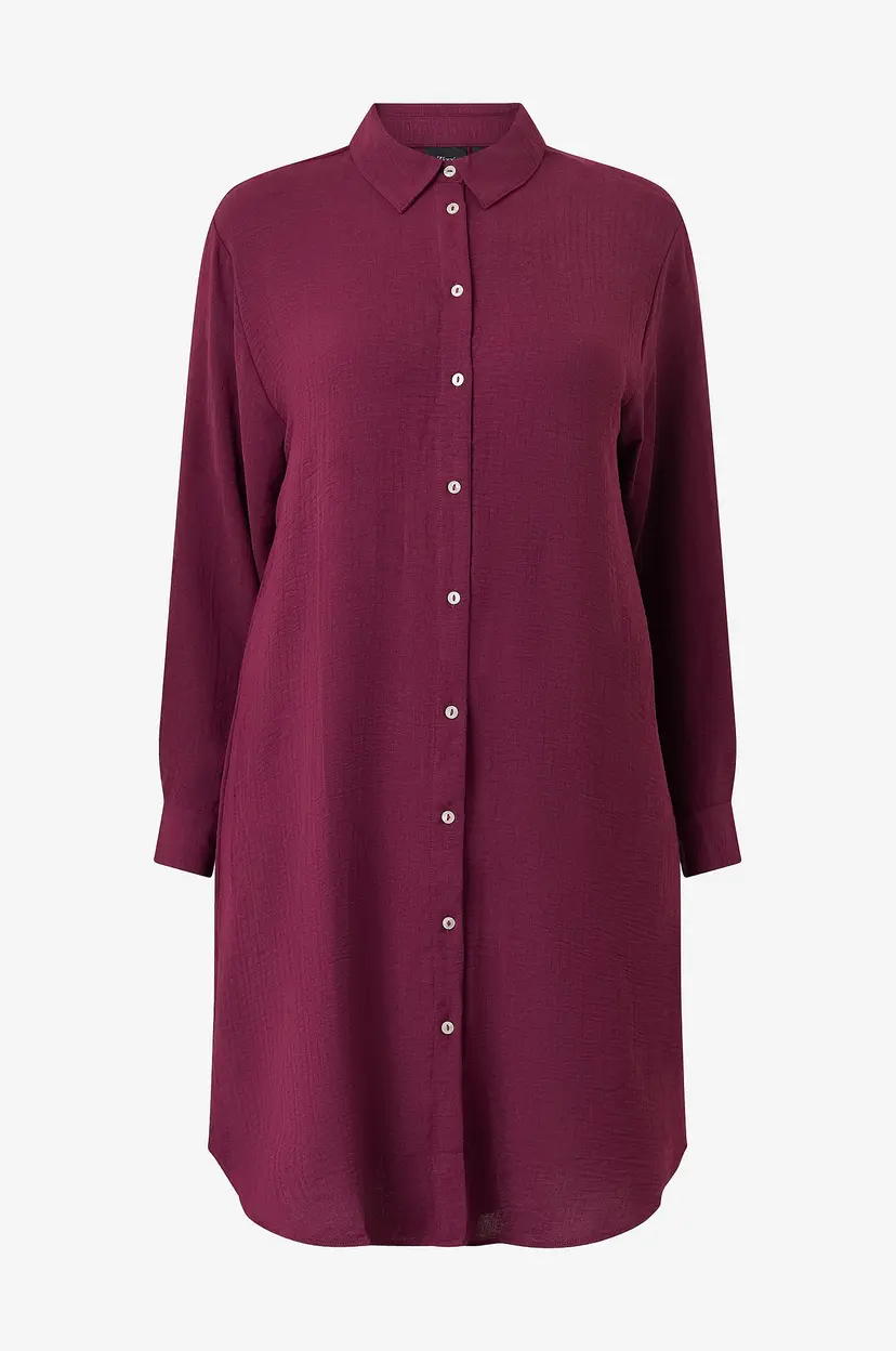 Zizzi Tunika Vnilla, L/S, Long Shirt - Rød