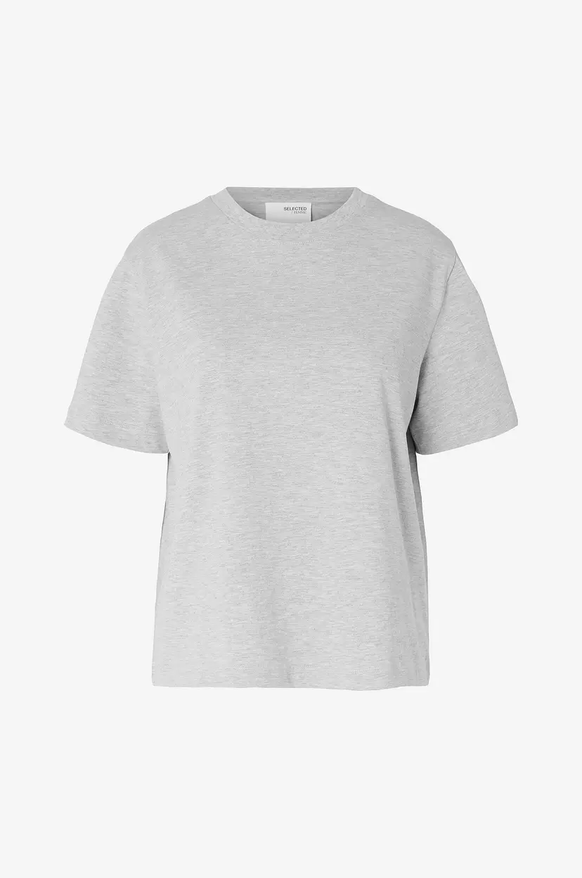 Selected Women T-skjorte slfEssential SS Boxy - Grå