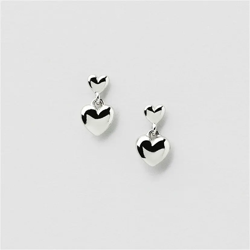 Safira Puffy Hearts Studs